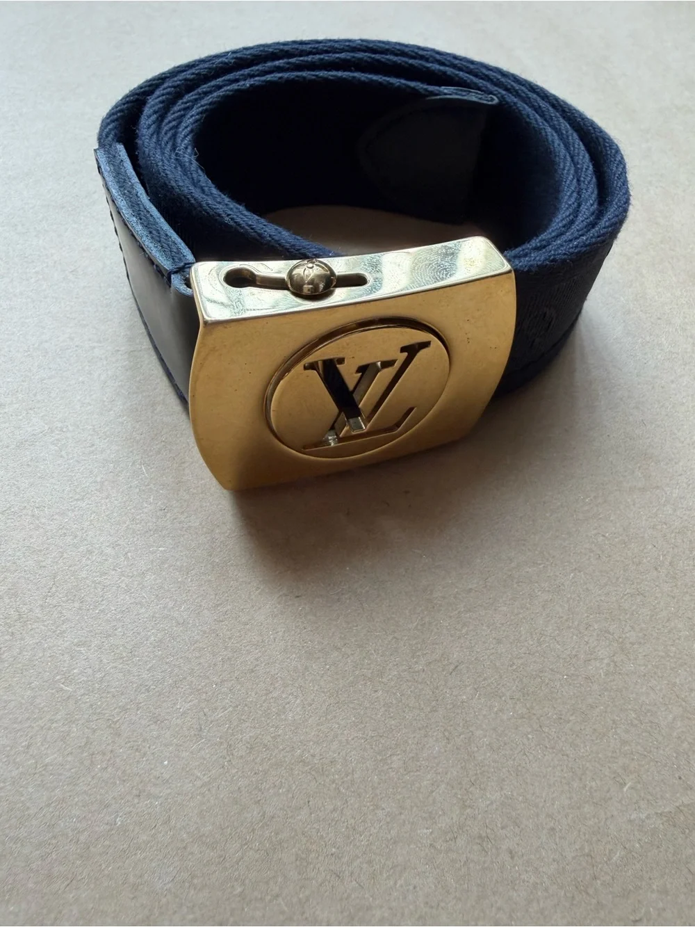 Louis Vuitton Navy Canvas Belt